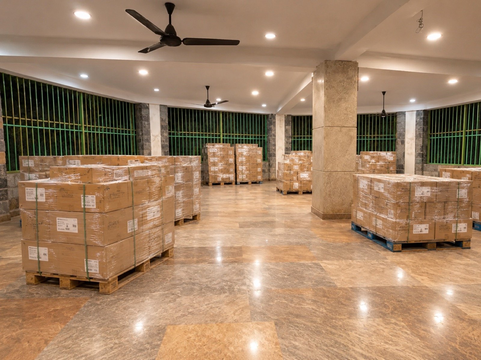 Palletized storage at the Salem facility
